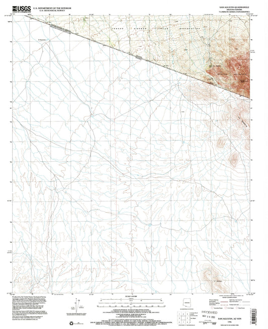 Classic USGS San Agustin Arizona 7.5'x7.5' Topo Map Image
