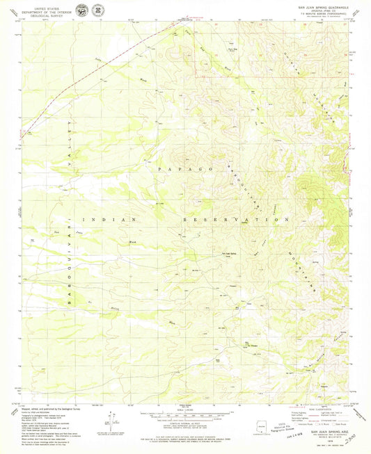 Classic USGS San Juan Spring Arizona 7.5'x7.5' Topo Map Image