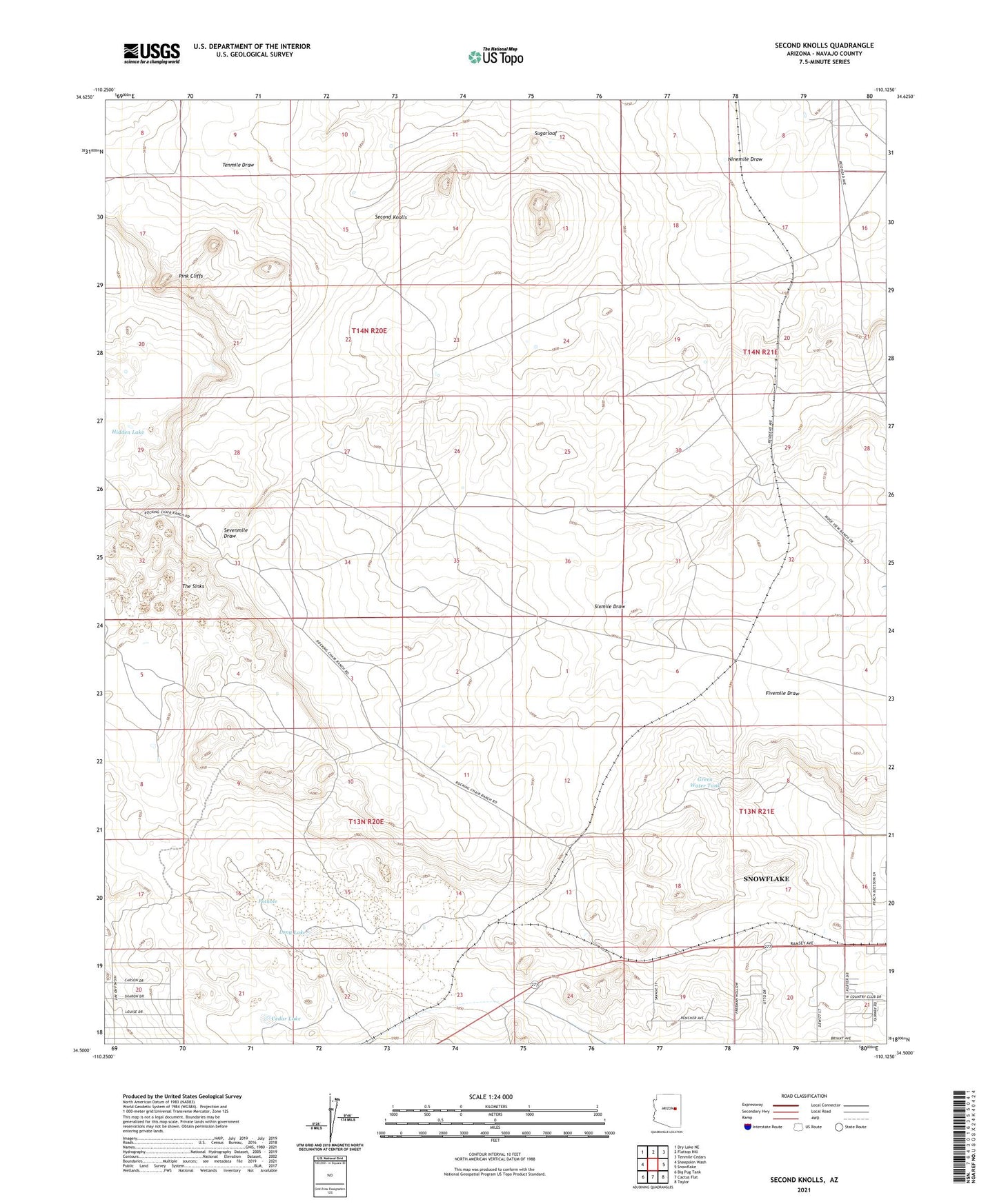 Second Knolls Arizona US Topo Map Image