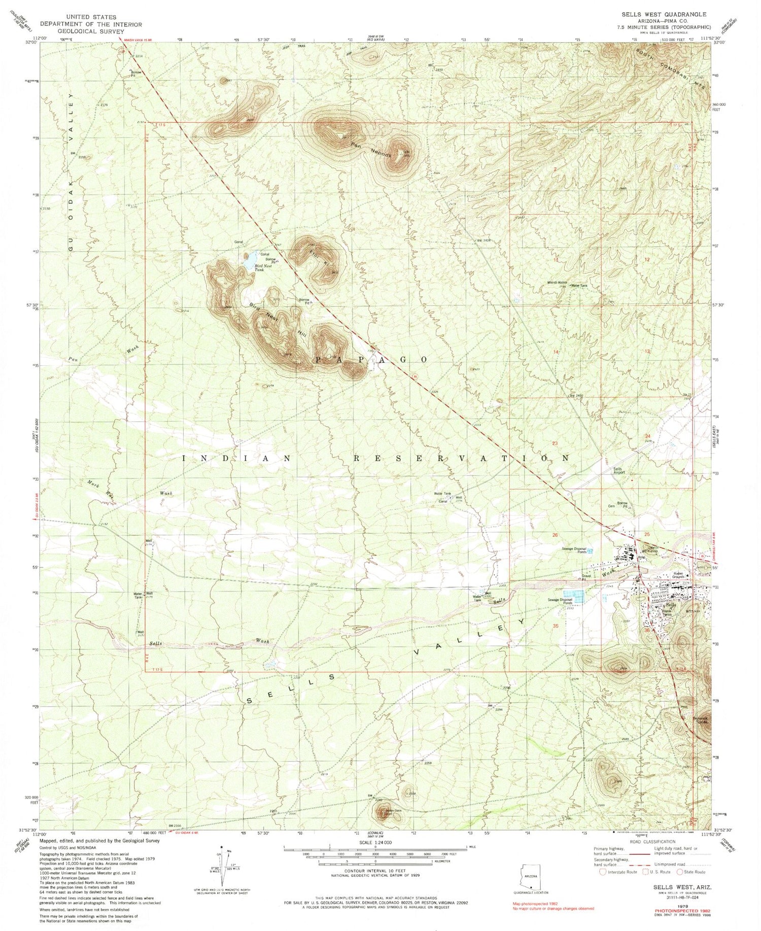 Classic USGS Sells West Arizona 7.5'x7.5' Topo Map Image