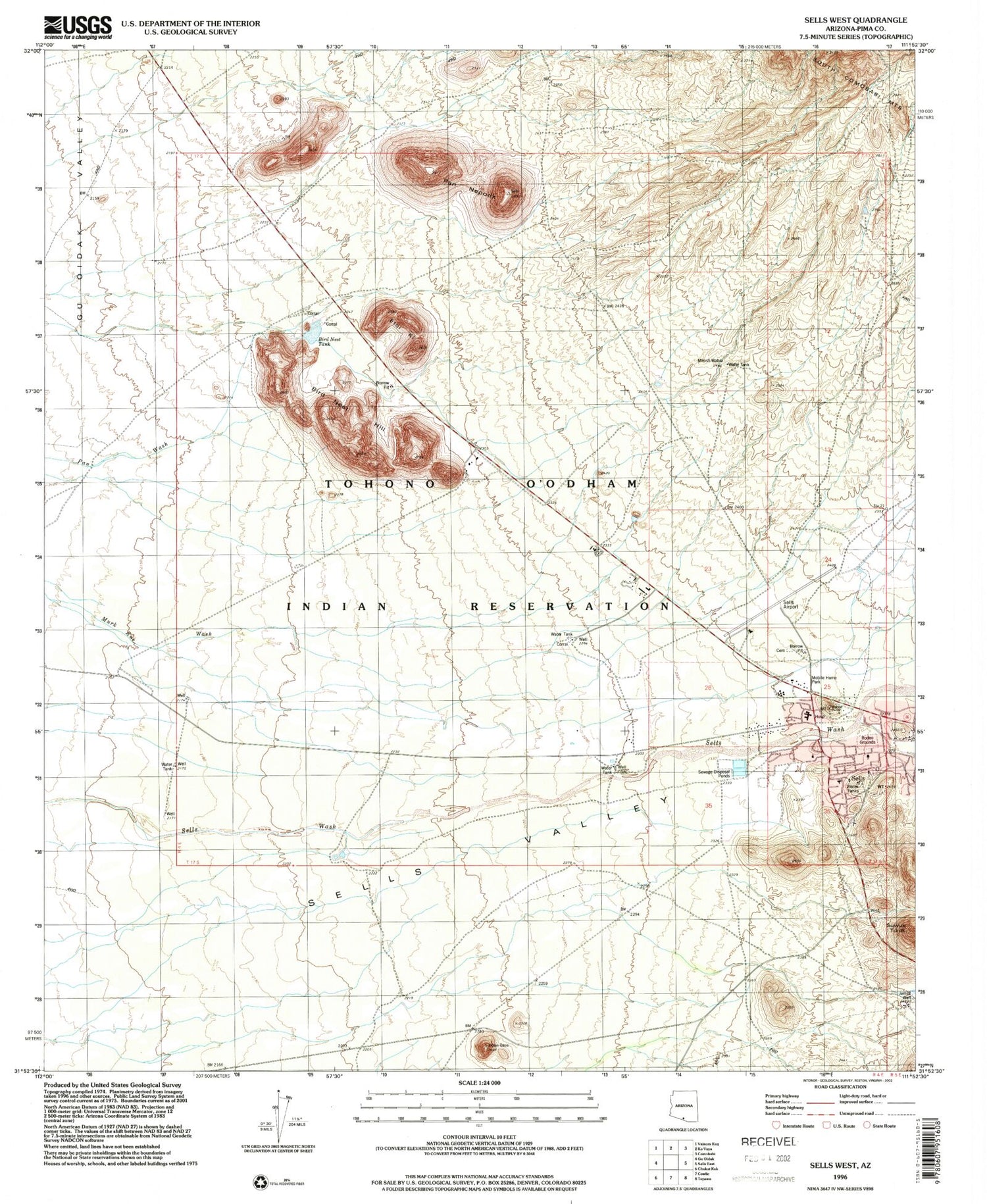 Classic USGS Sells West Arizona 7.5'x7.5' Topo Map Image