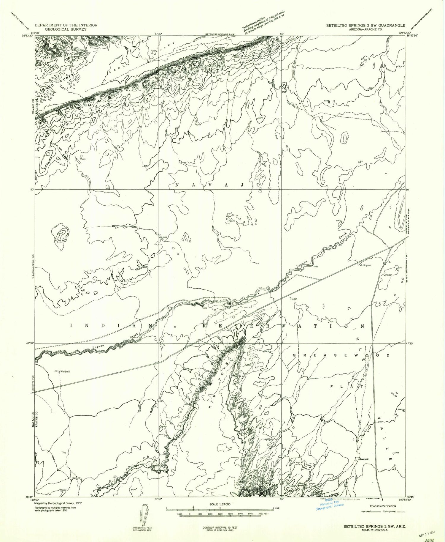 Classic USGS Red Point Arizona 7.5'x7.5' Topo Map Image