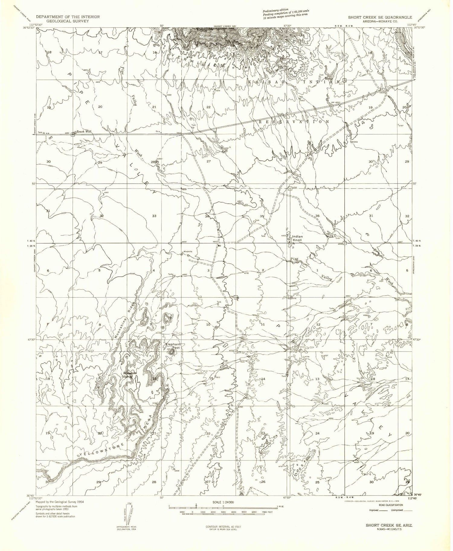 Classic USGS Pipe Valley Arizona 7.5'x7.5' Topo Map Image