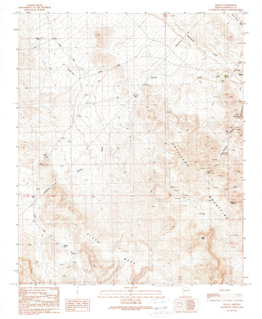 Classic USGS Signal Arizona 7.5'x7.5' Topo Map Image