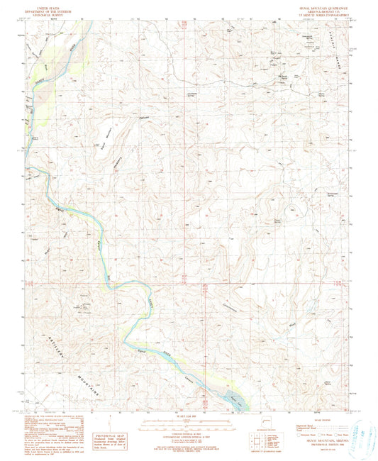 Classic USGS Signal Mountain Arizona 7.5'x7.5' Topo Map Image