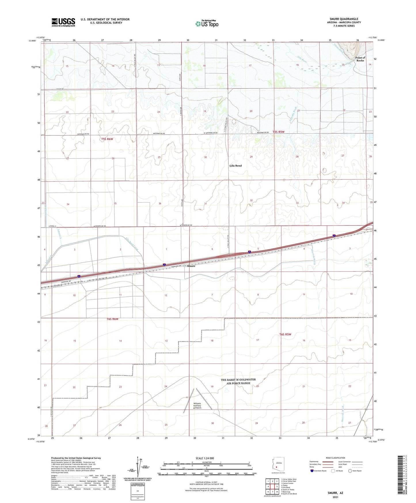 Smurr Arizona US Topo Map Image