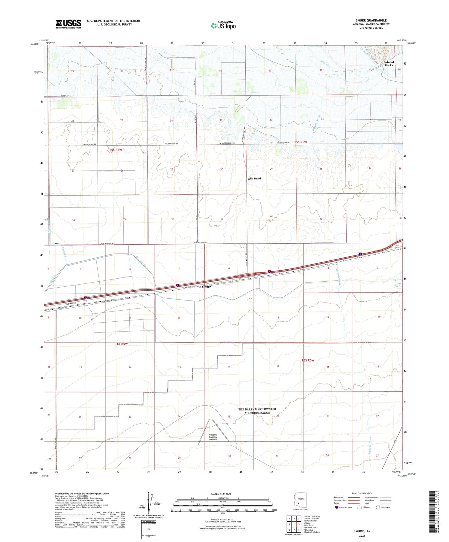 Smurr Arizona US Topo Map Image