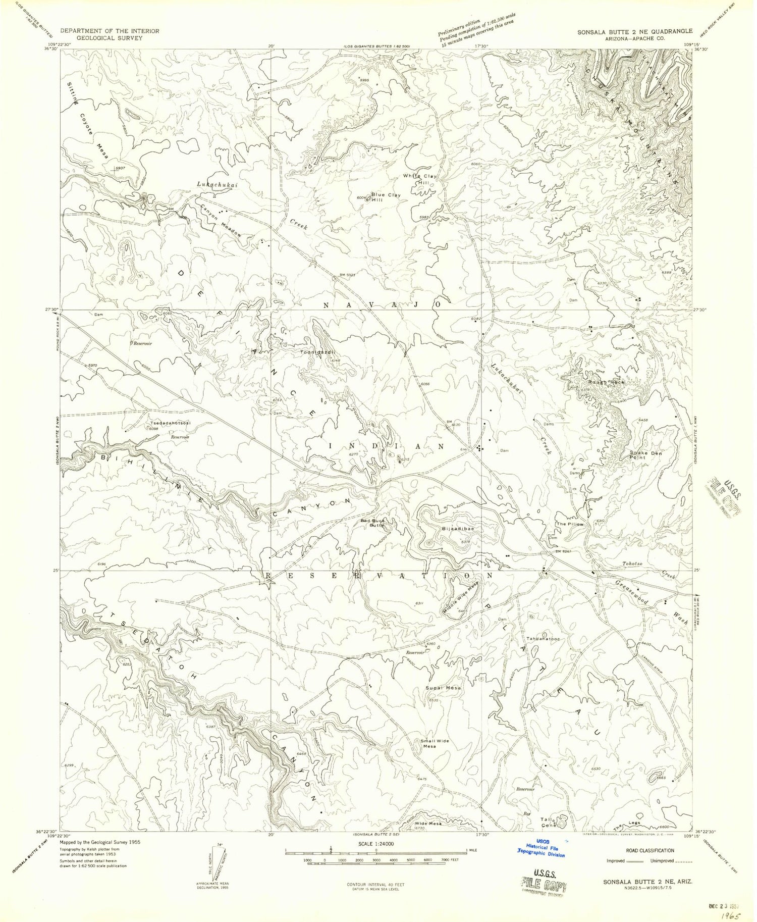 Classic USGS Bad Bug Butte Arizona 7.5'x7.5' Topo Map Image