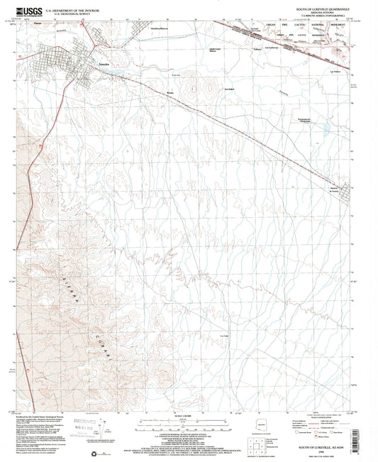 Classic USGS South of Lukeville Arizona 7.5'x7.5' Topo Map Image