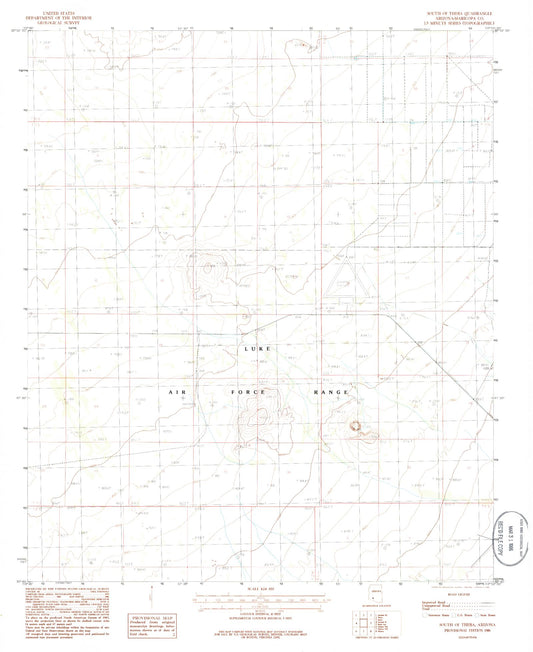 Classic USGS South of Theba Arizona 7.5'x7.5' Topo Map Image