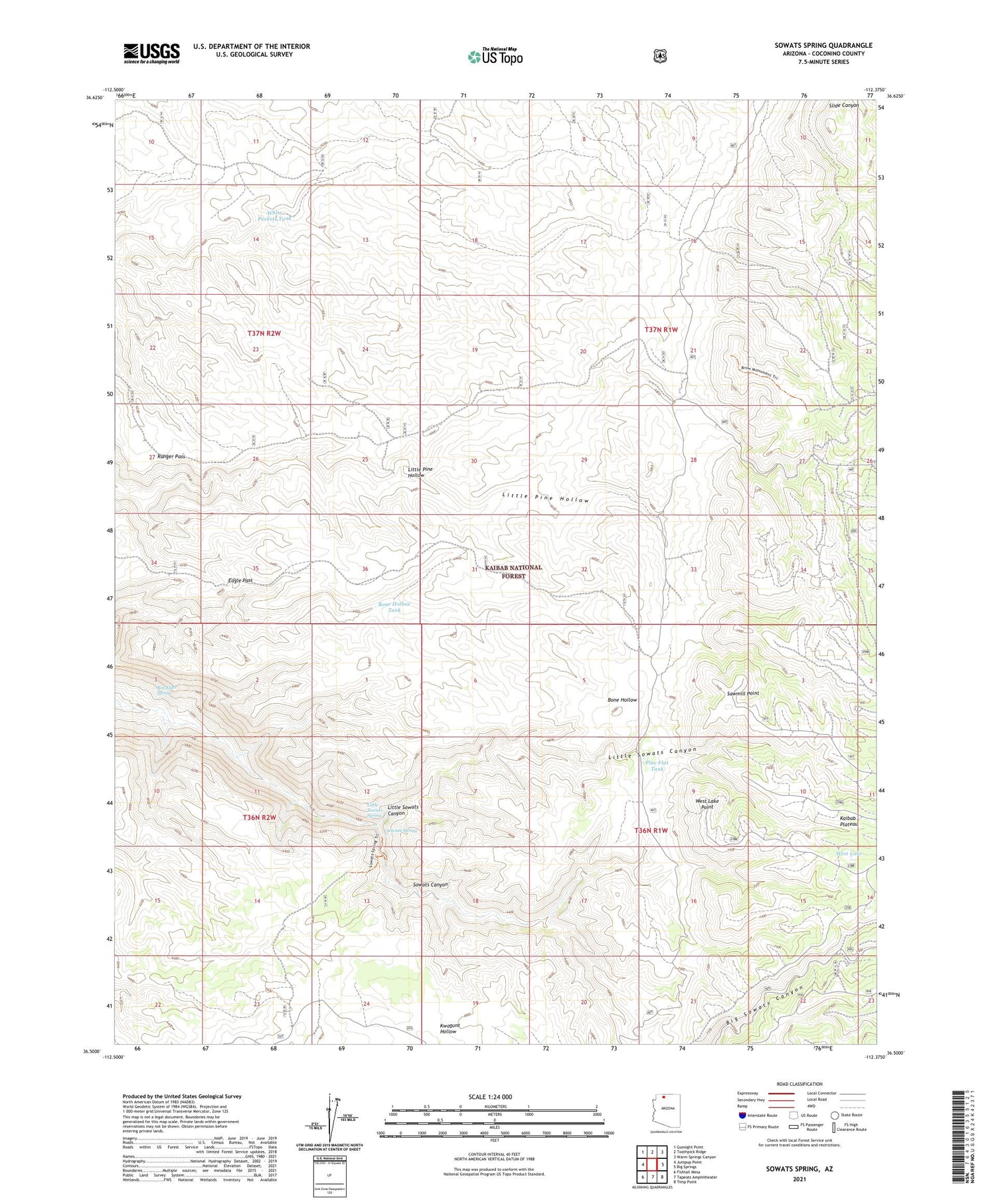 Sowats Spring Arizona US Topo Map Image