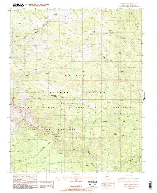 Classic USGS Sowats Spring Arizona 7.5'x7.5' Topo Map Image