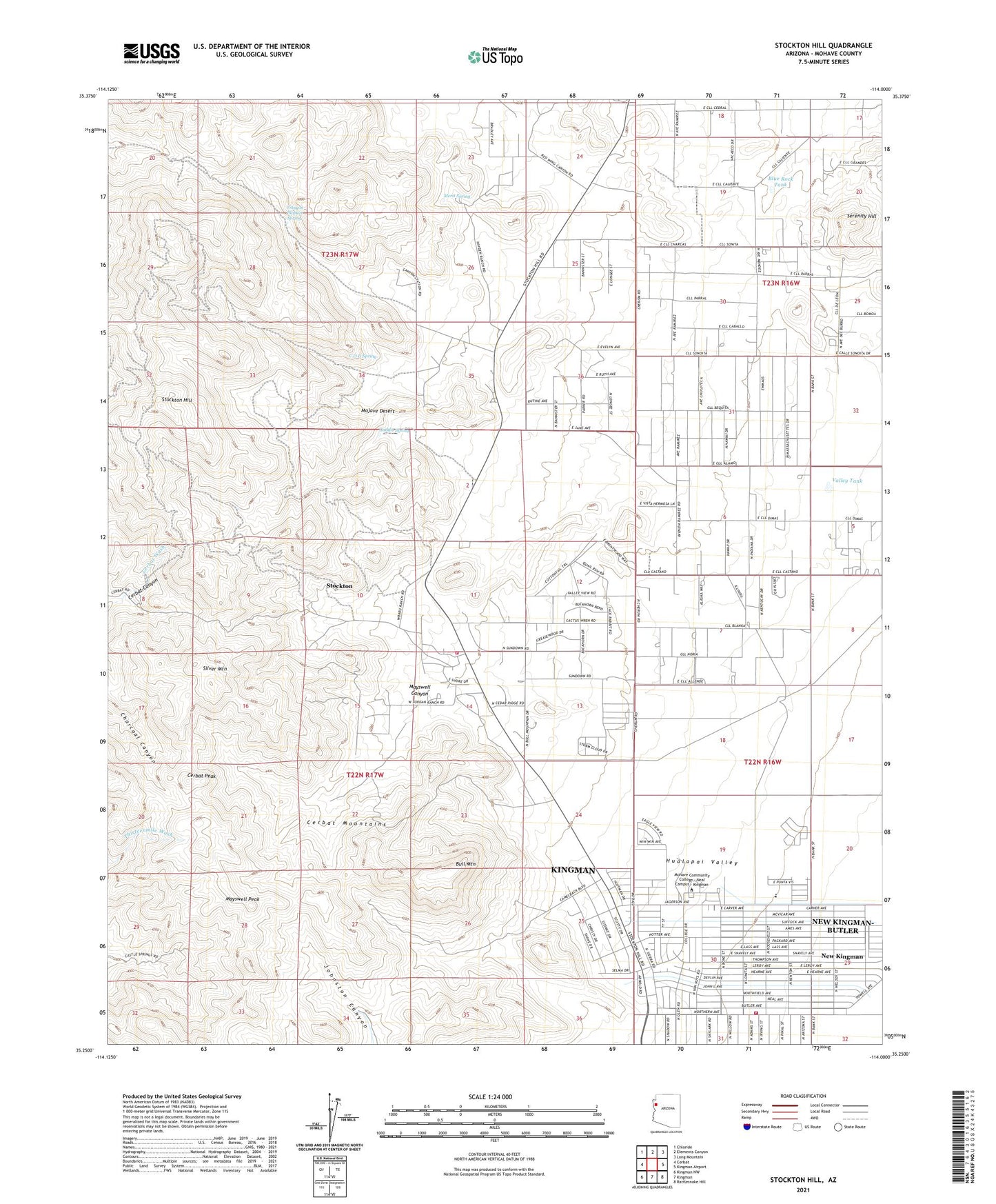 Stockton Hill Arizona US Topo Map Image