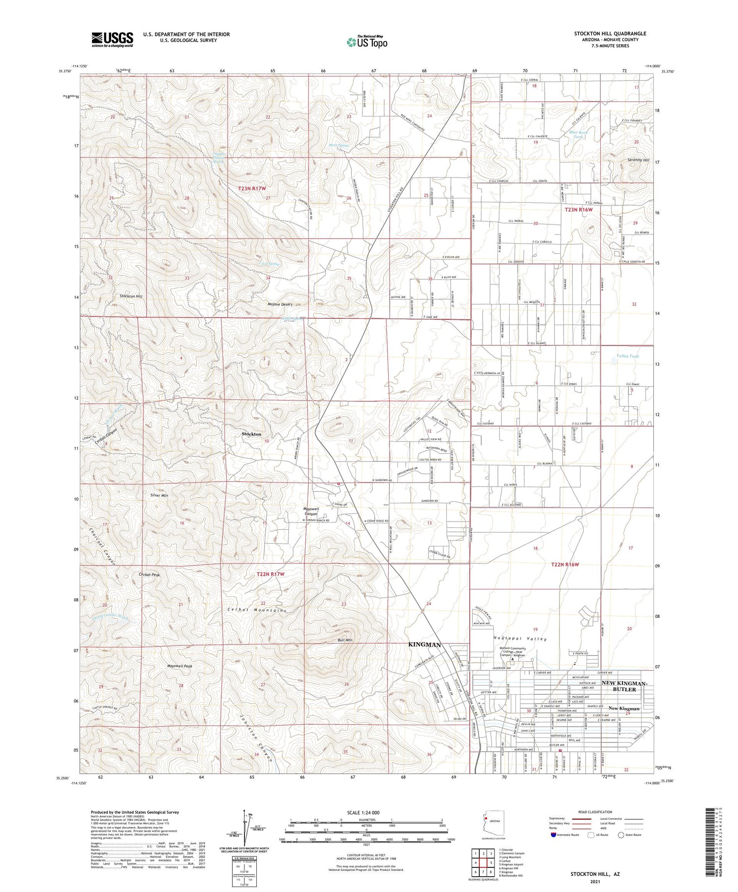 Stockton Hill Arizona US Topo Map Image