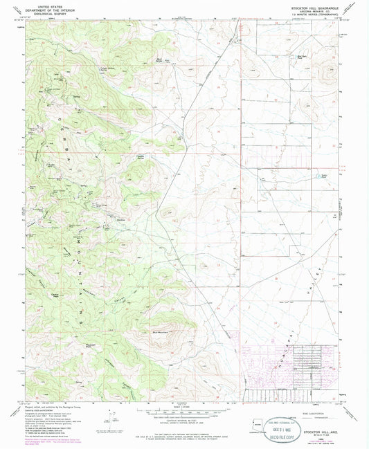 Classic USGS Stockton Hill Arizona 7.5'x7.5' Topo Map Image