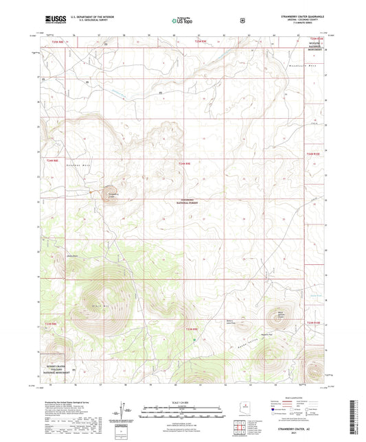 Strawberry Crater Arizona US Topo Map Image