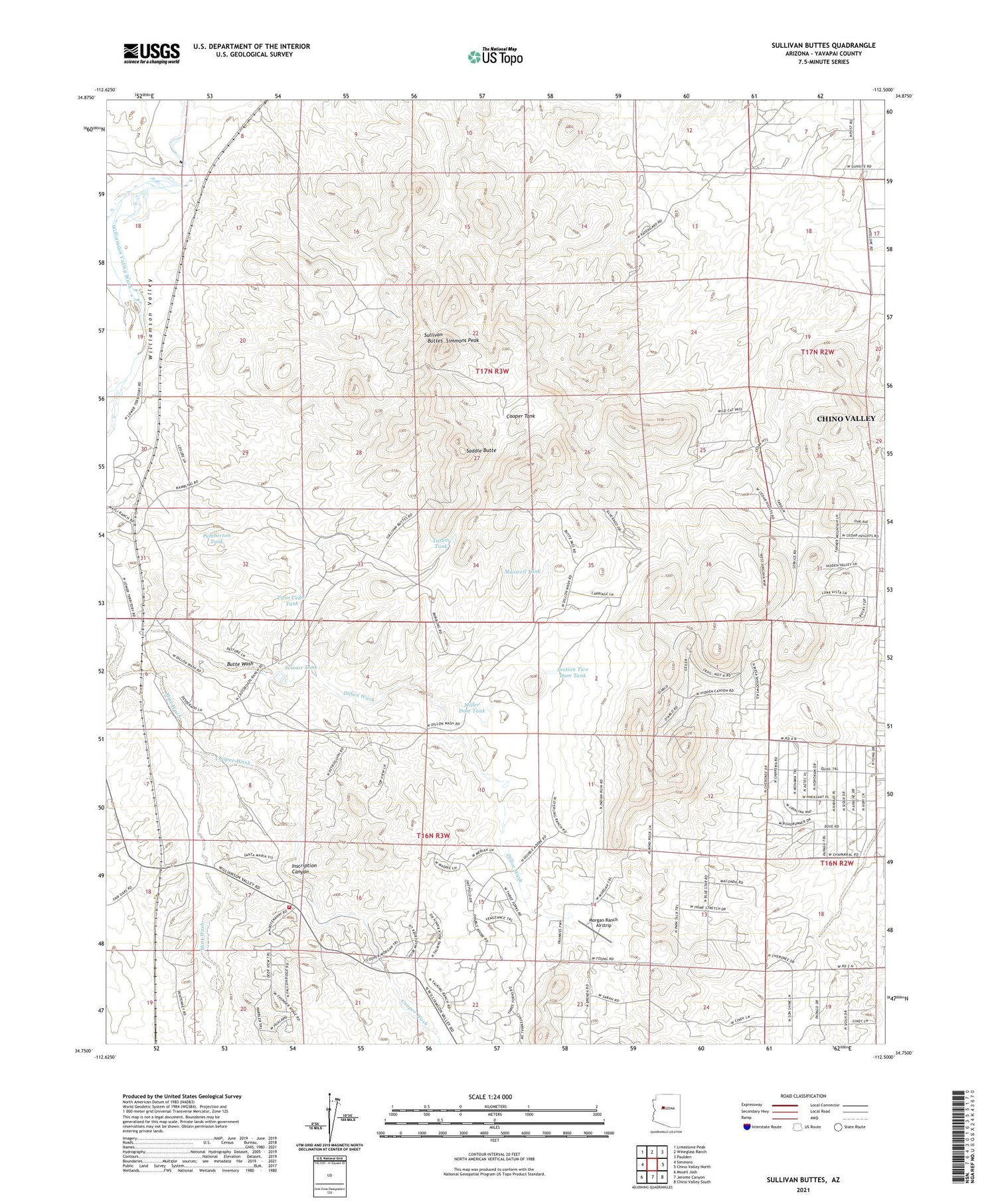 Sullivan Buttes Arizona US Topo Map Image