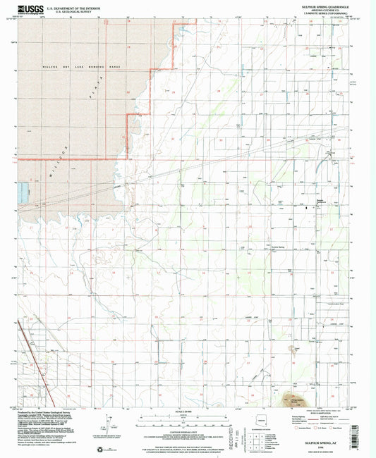 Classic USGS Sulphur Spring Arizona 7.5'x7.5' Topo Map Image