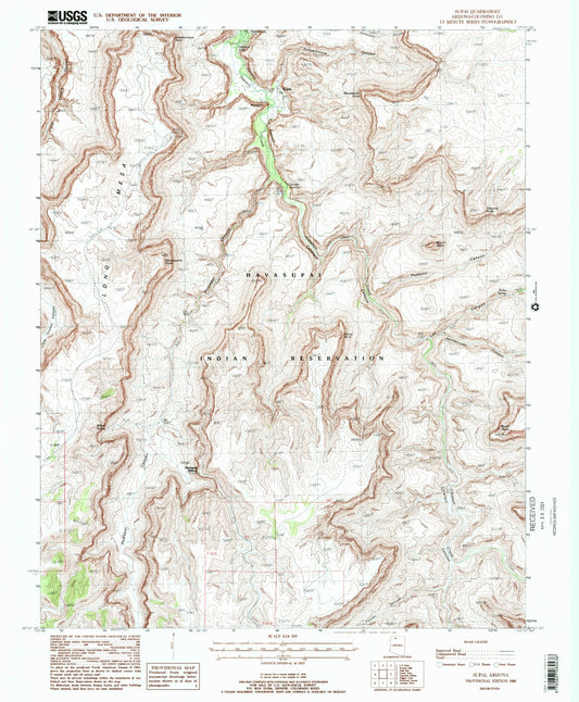 USGS Classic Supai Arizona 7.5'x7.5' Topo Map Image