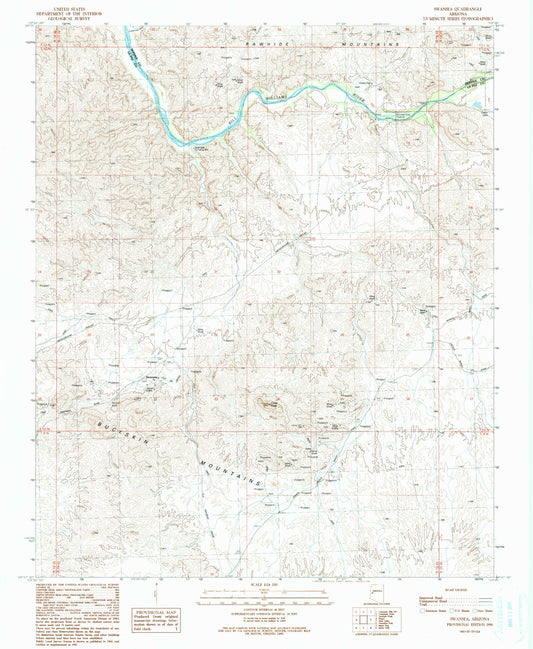 Classic USGS Swansea Arizona 7.5'x7.5' Topo Map Image
