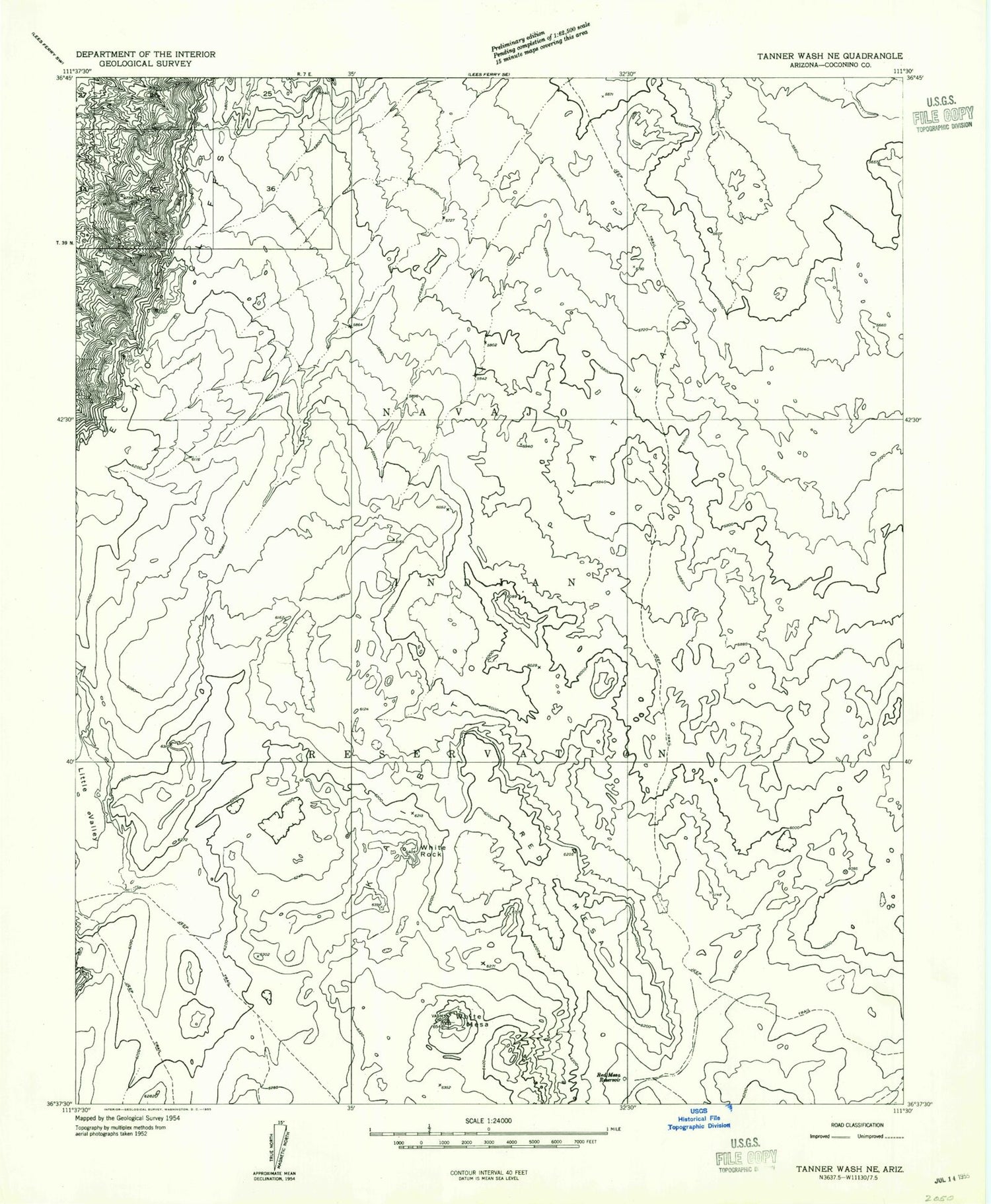 Classic USGS Explosive Rock Arizona 7.5'x7.5' Topo Map Image