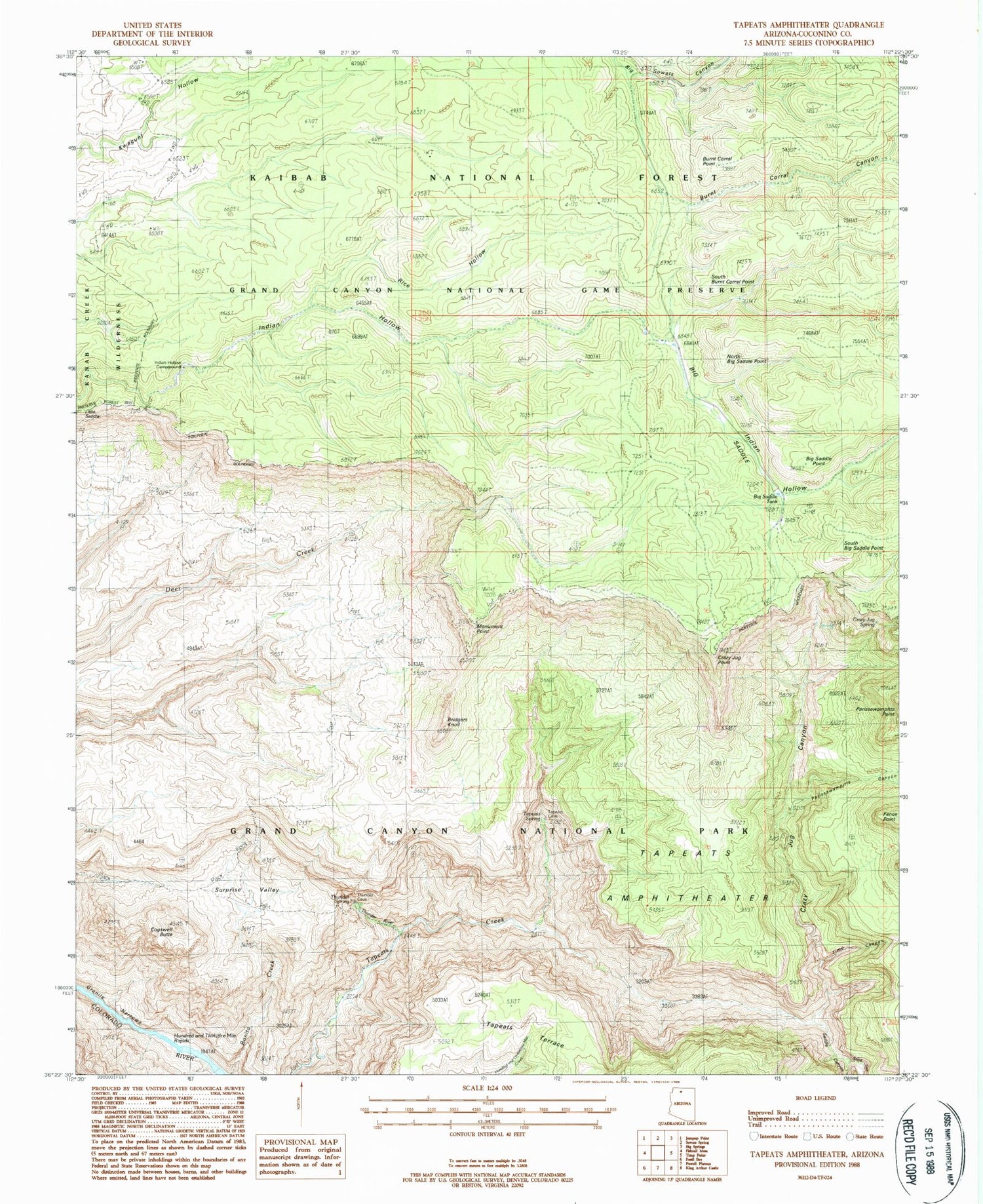 USGS Classic Tapeats Amphitheater Arizona 7.5'x7.5' Topo Map Image