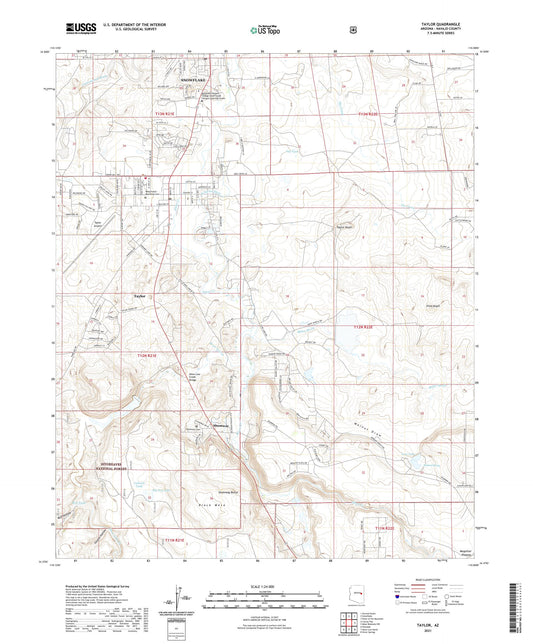 Taylor Arizona US Topo Map Image