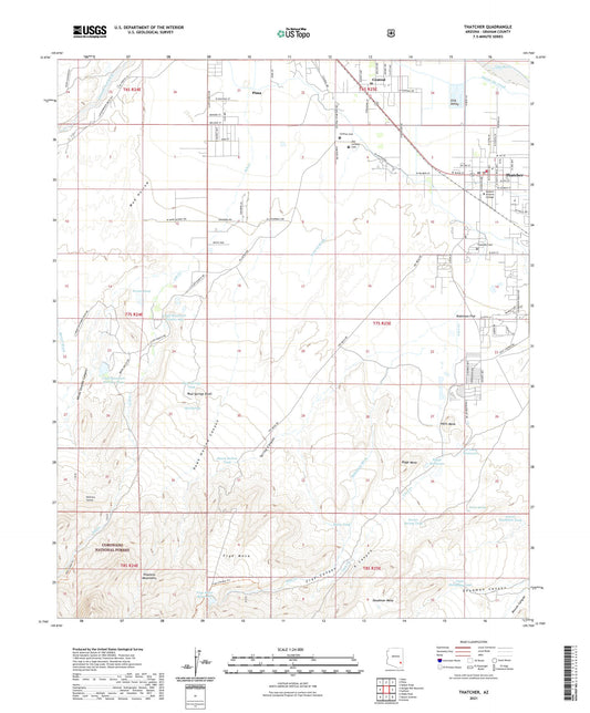 Thatcher Arizona US Topo Map Image