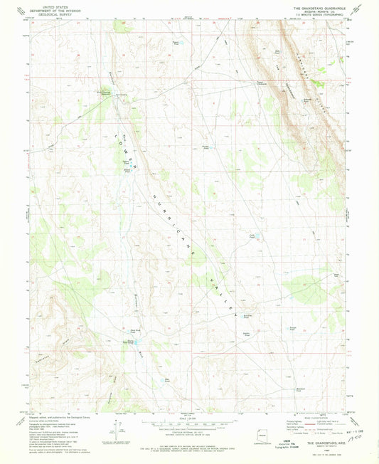 Classic USGS The Grandstand Arizona 7.5'x7.5' Topo Map Image