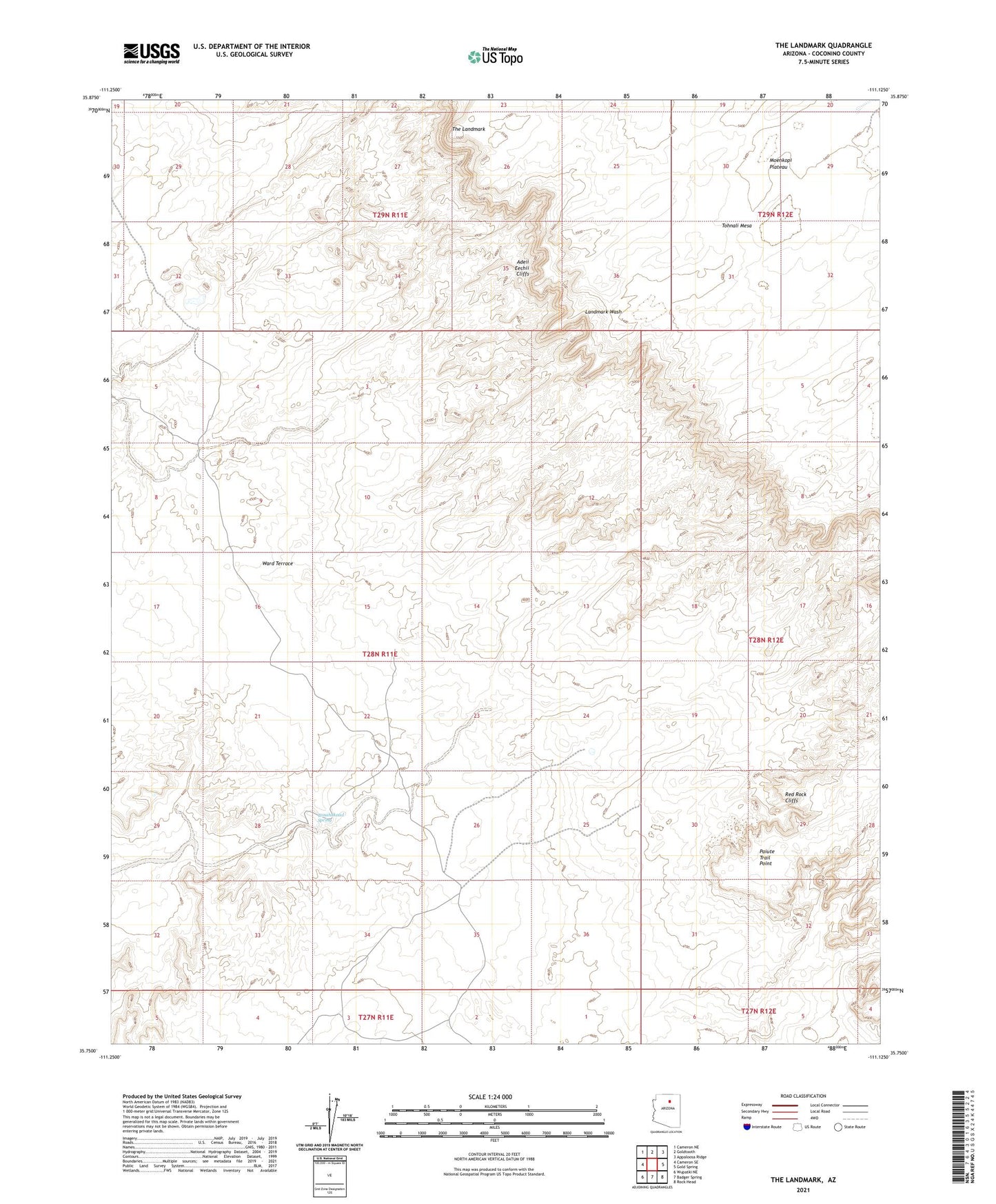 The Landmark Arizona US Topo Map Image