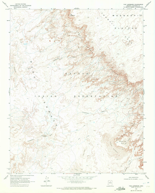 Classic USGS The Landmark Arizona 7.5'x7.5' Topo Map Image