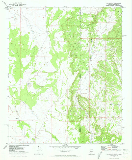 Classic USGS The Rincon Arizona 7.5'x7.5' Topo Map Image