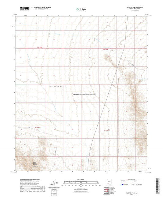Tillotson Peak Arizona US Topo Map Image