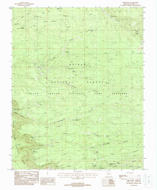 Classic USGS Timp Point Arizona 7.5'x7.5' Topo Map Image
