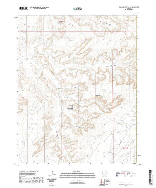 Toenleshushe Canyon Arizona US Topo Map Image