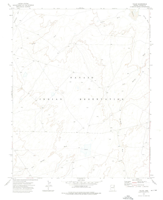 Classic USGS Tolani Arizona 7.5'x7.5' Topo Map Image
