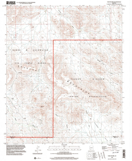 Classic USGS Tom Thumb Arizona 7.5'x7.5' Topo Map Image