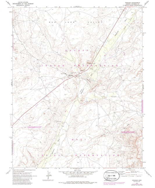 Classic USGS Tonalea Arizona 7.5'x7.5' Topo Map Image