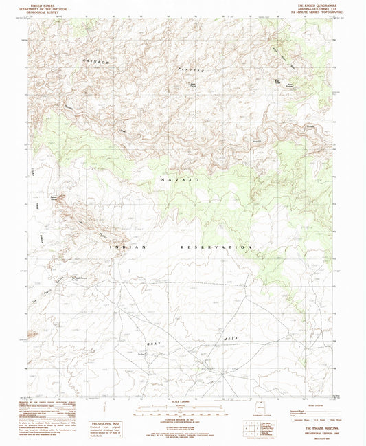 Classic USGS Tse Esgizii Arizona 7.5'x7.5' Topo Map Image