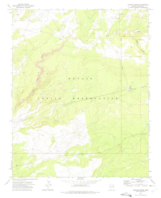 Classic USGS Tudecoz Spring Arizona 7.5'x7.5' Topo Map Image