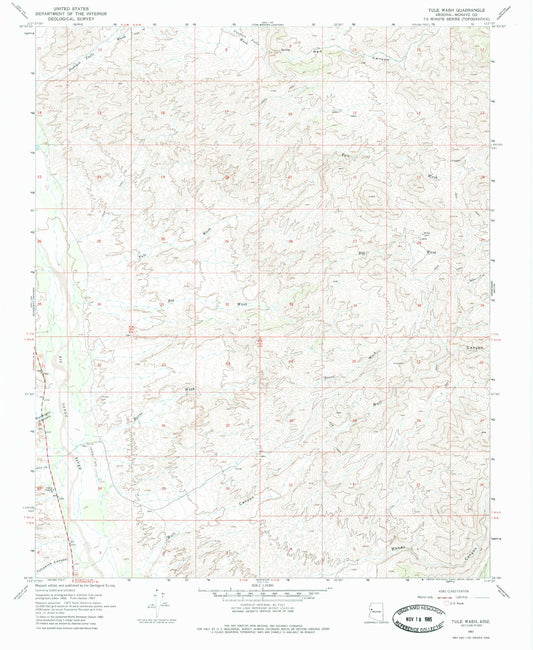 Classic USGS Tule Wash Arizona 7.5'x7.5' Topo Map Image