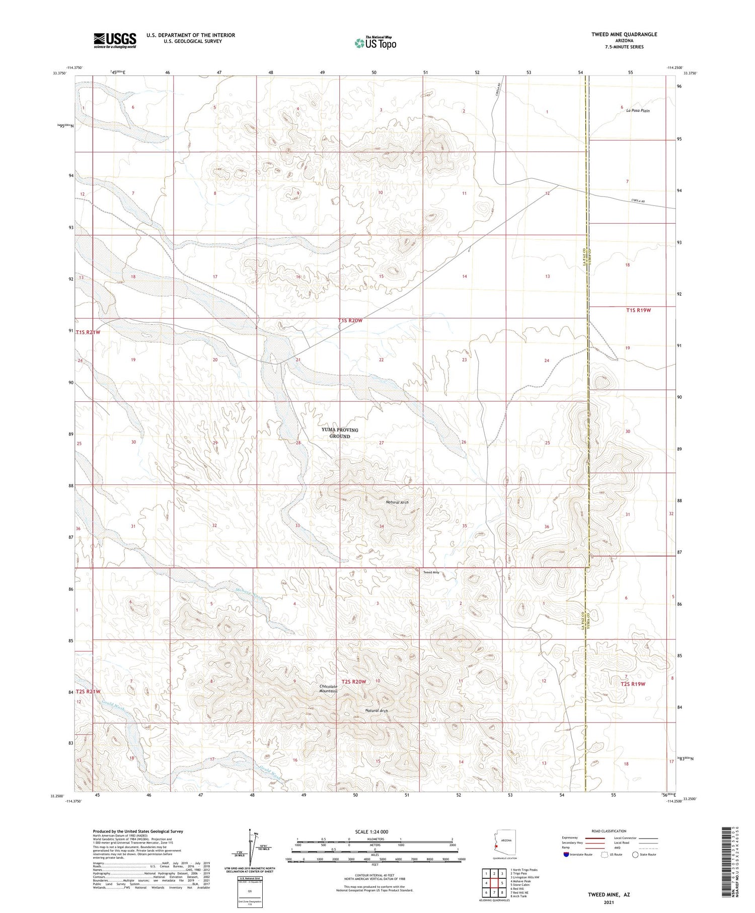 Tweed Mine Arizona US Topo Map Image