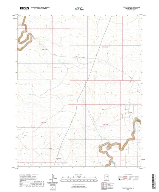 Twentymile Hill Arizona US Topo Map Image