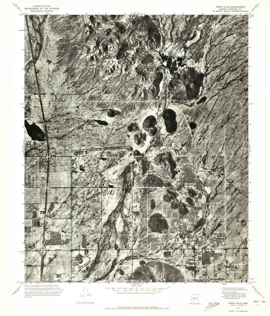 Classic USGS Union Hills Arizona 7.5'x7.5' Topo Map Image