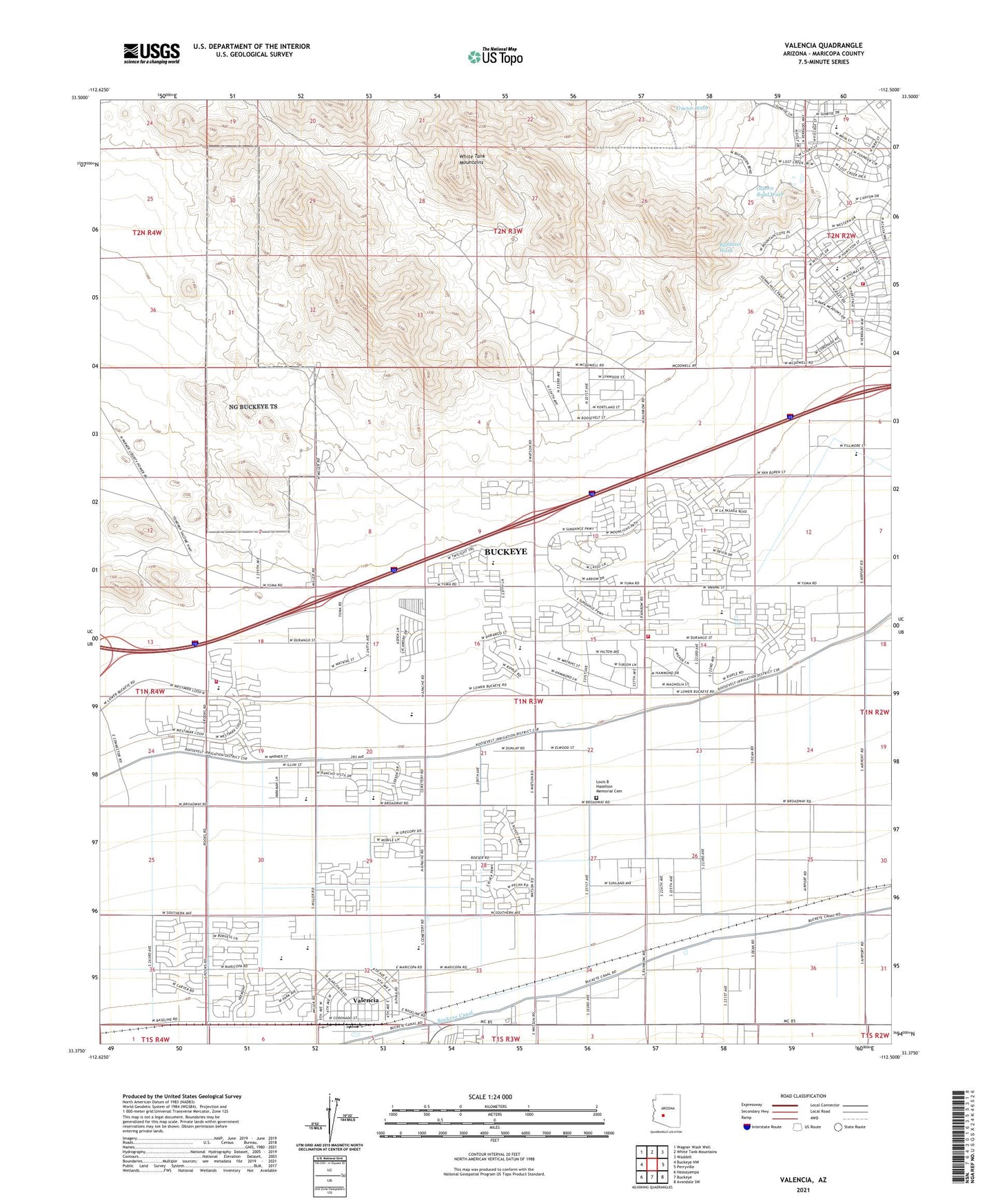 Valencia Arizona US Topo Map Image