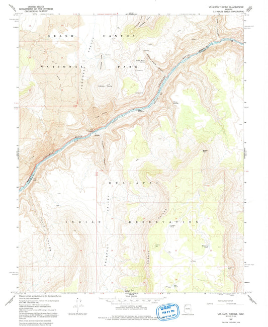 Classic USGS Vulcans Throne Arizona 7.5'x7.5' Topo Map Image