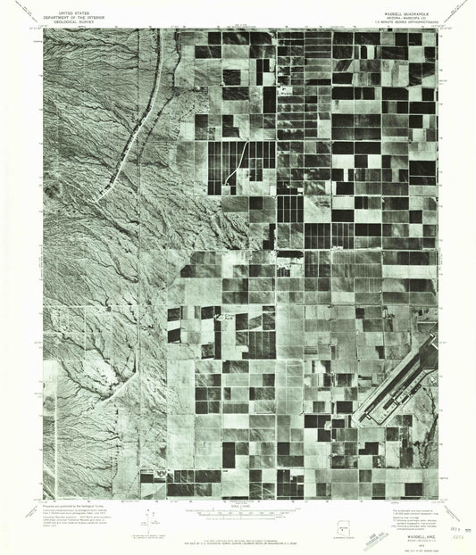 Classic USGS Waddell Arizona 7.5'x7.5' Topo Map Image