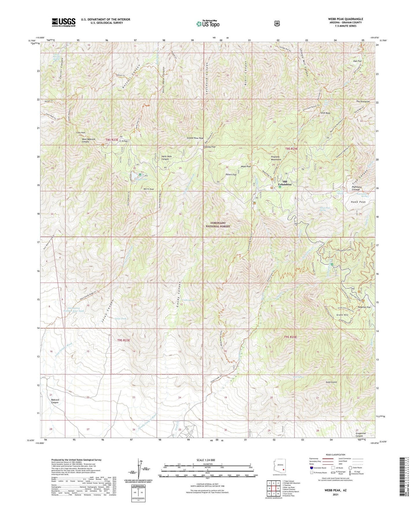 Webb Peak Arizona US Topo Map Image