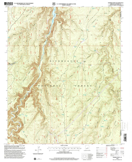 Classic USGS Weimer Point Arizona 7.5'x7.5' Topo Map Image