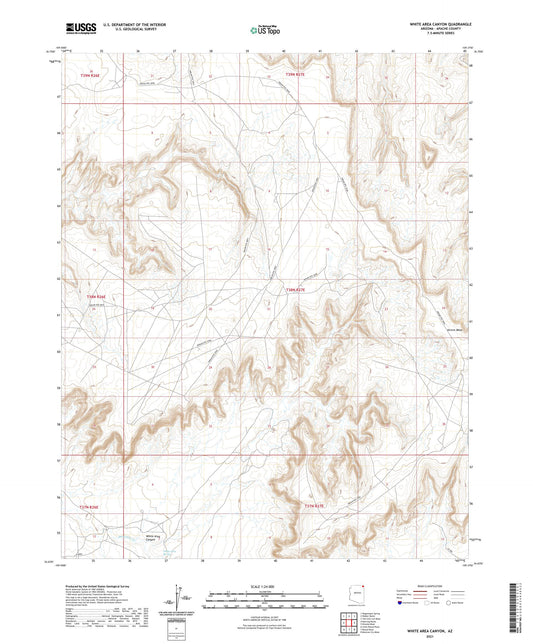 White Area Canyon Arizona US Topo Map Image